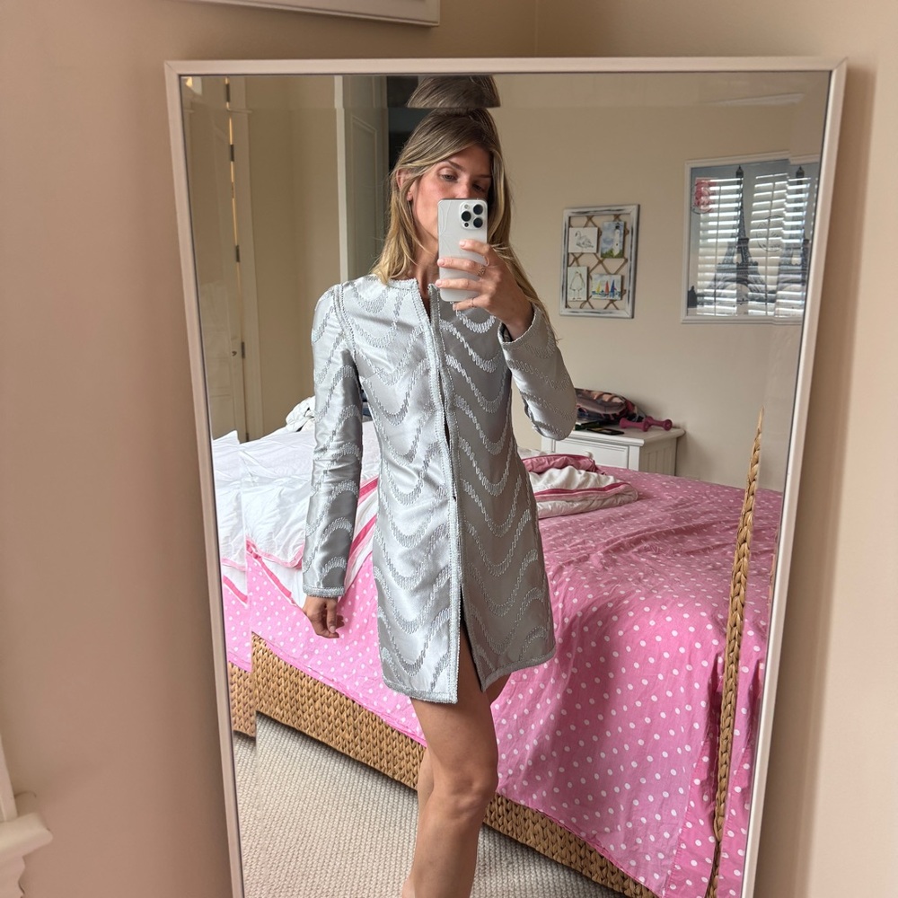 Andrew GN (designer featured on Emily in Paris) Silver Dress/Jacket